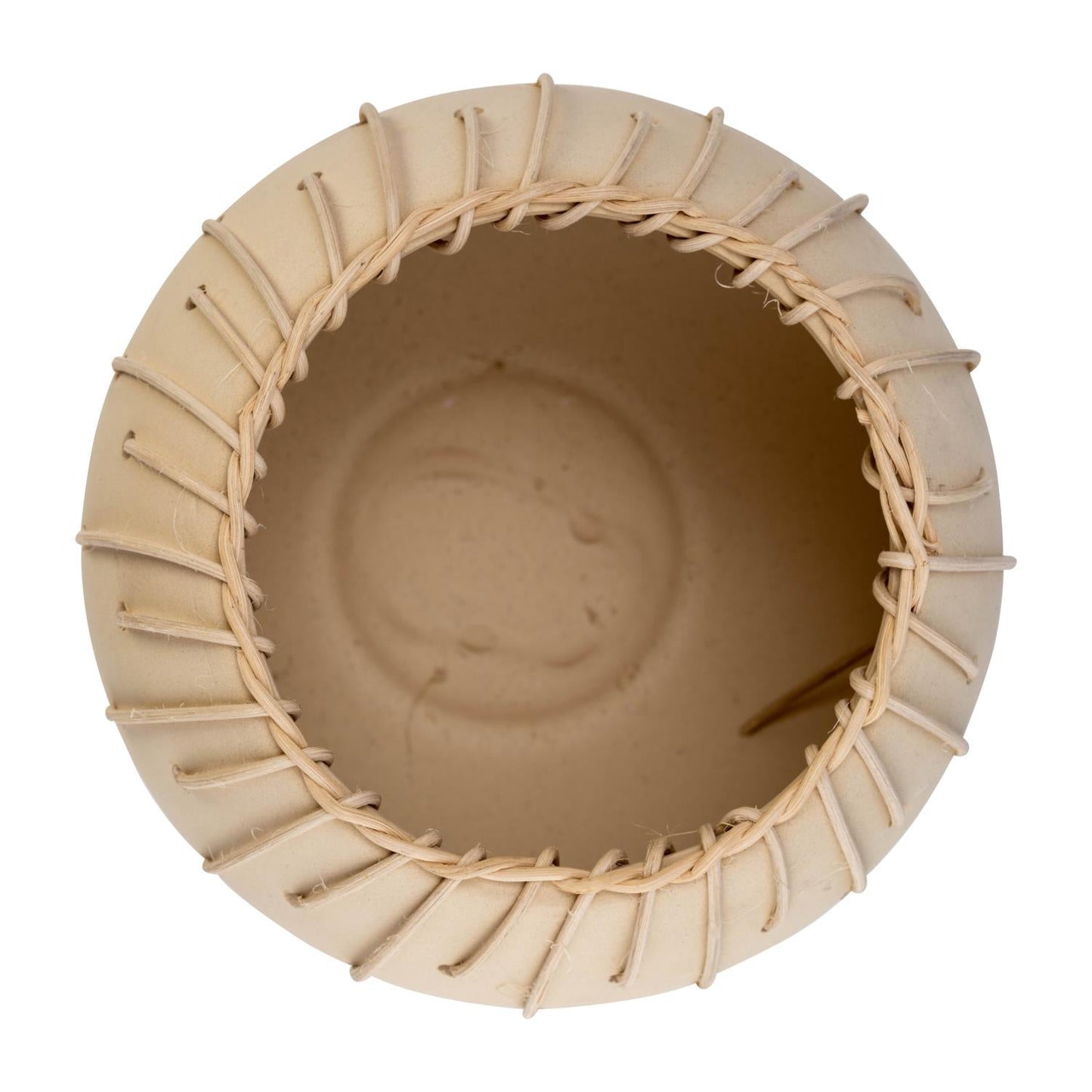 Cuenco de cerámica de 7" con tejido de Sagebrook Home - Beige marfil