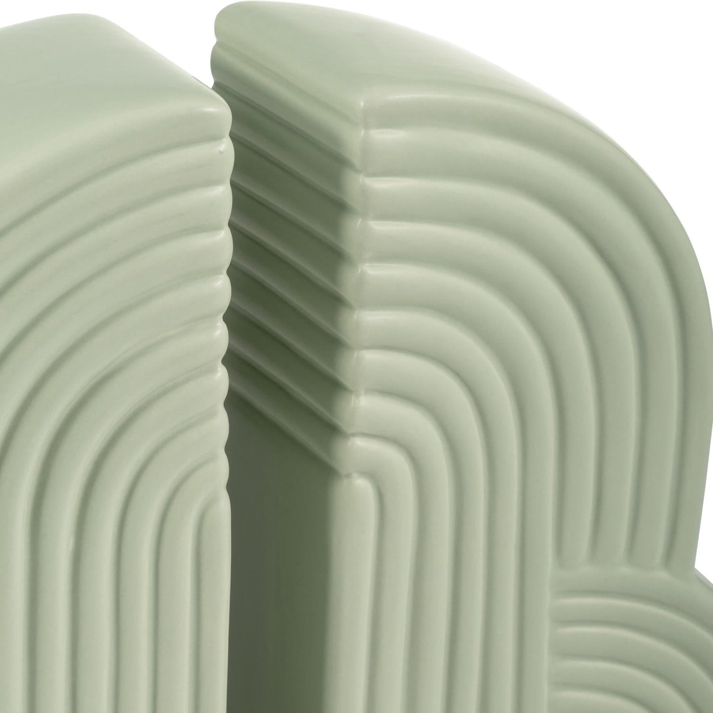 Sagebrook Home 10" Ceramic Arches Bookends (Set of 2) - Green