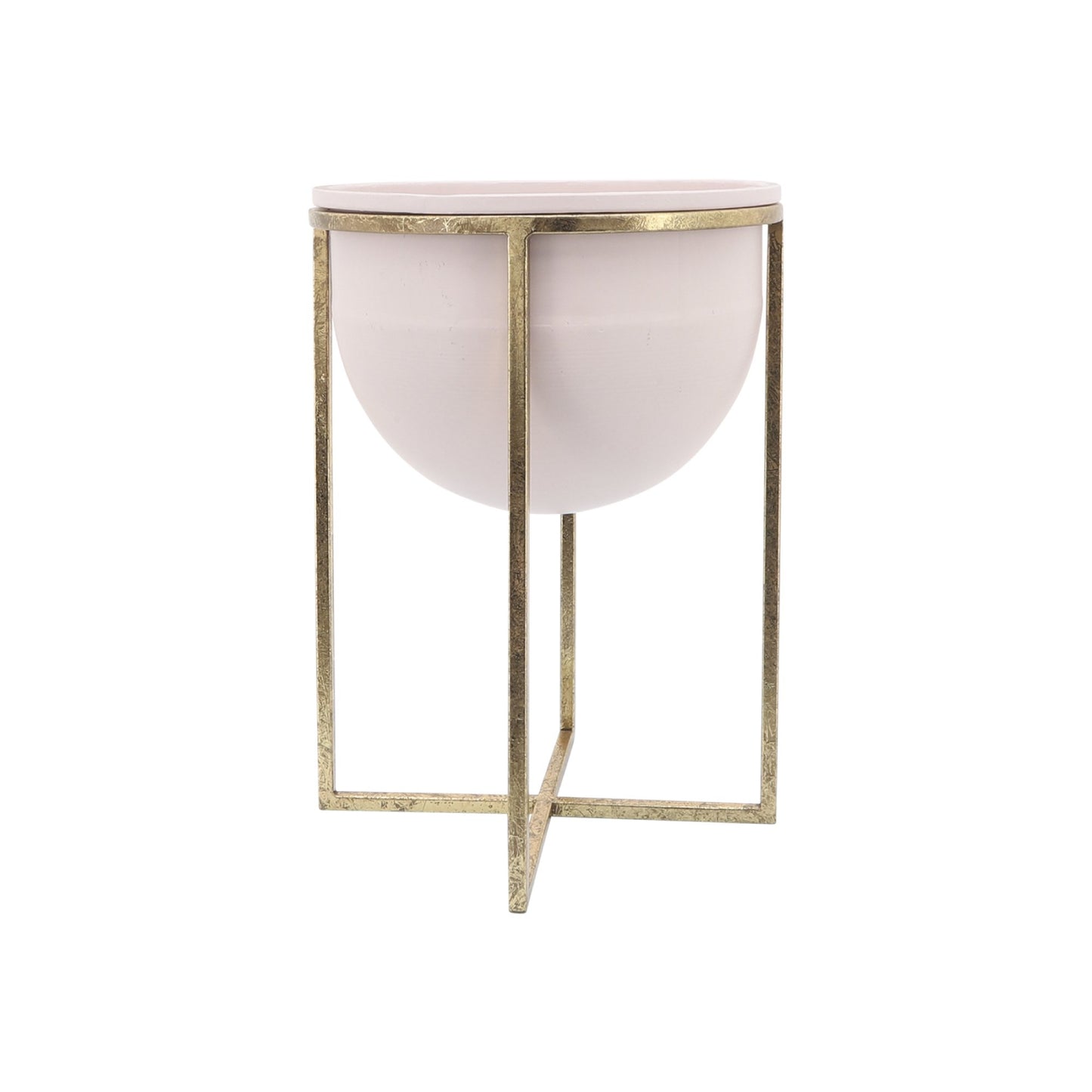 Sagebrook Home Contemporary Metal Planter with Stand (Set of 2) - Pink/Gold