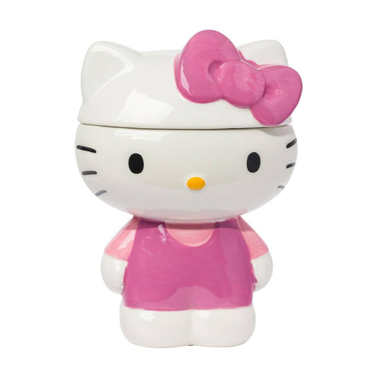 Sanrio Hello Kitty 3D 64 oz Sculpted Ceramic Cookie Snack Jar - White/Pink
