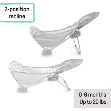 Ingenuity Summer Foldaway 2-Position Baby Bather with 4 Non-Slip Grippers  - Gray