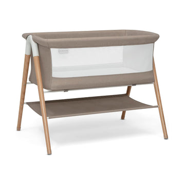 Delta Children Bondi Beechwood By-the-Bed Bassinet with PureAir Sheet - Beige