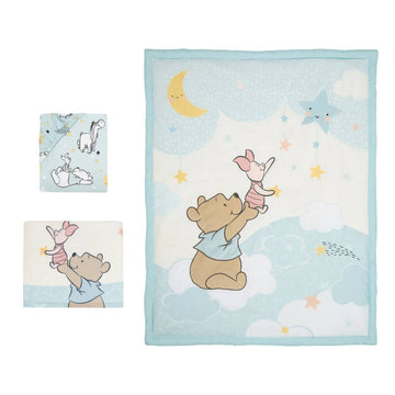 Lambs and Ivy Disney Starlight Pooh Nursery Crib Bedding Set (3 Piece) - Blue