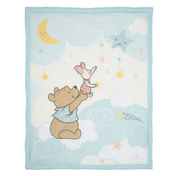 Lambs and Ivy Disney Starlight Pooh Nursery Crib Bedding Set (3 Piece) - Blue