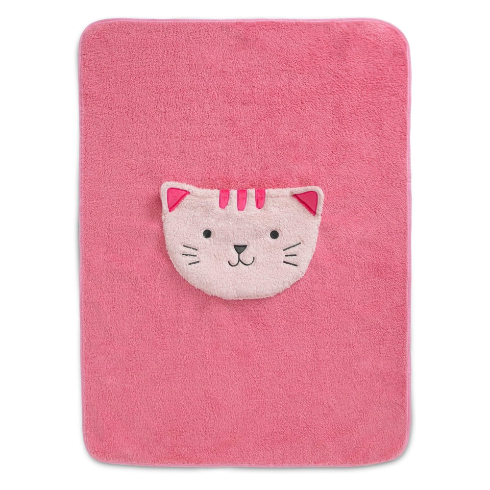 Manta de sherpa con bolsillo de almacenamiento para niños de Delta: gato magenta