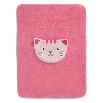Delta Children Sherpa Cat Throw Blanket with Storage Pocket - Pink