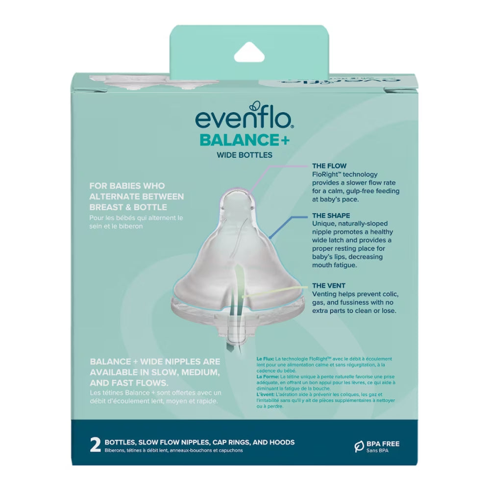 evenflo balance wide bottles Evenflo Balance+ Wide Baby Bottles (2-Pieces)– Curacao