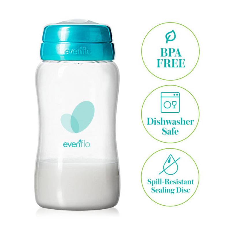 Evenflo Advanced Breast Milk 5oz Collection Bottle (6 Pieces) - Clear/Blue