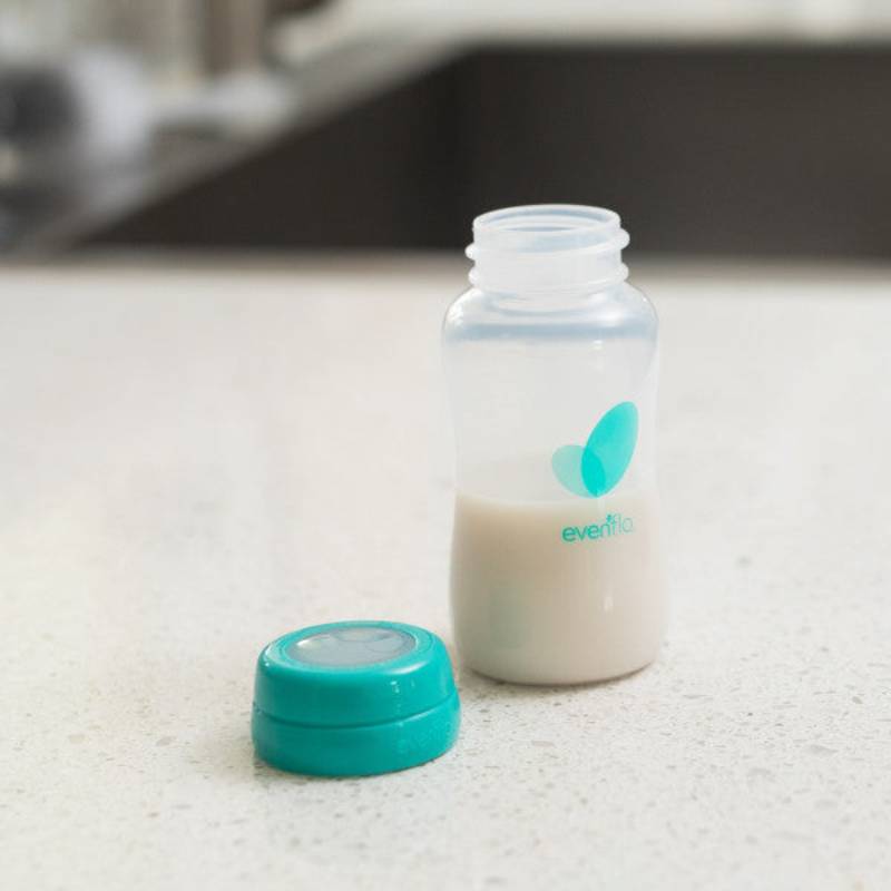 Evenflo Advanced Breast Milk 5oz Collection Bottle (6 Pieces) - Clear/Blue