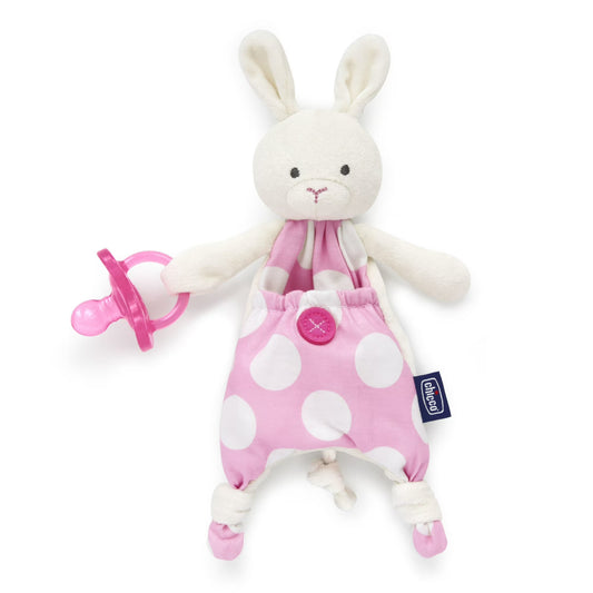 Chicco Pocket Buddies Pacifier Holder - Pink Bunny