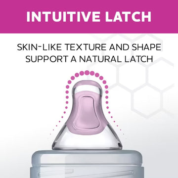 Chicco Duo Intui-Latch Stage 3 Fast Flow Baby Bottle Nipple 6+ Months (2-Piece) - Clear