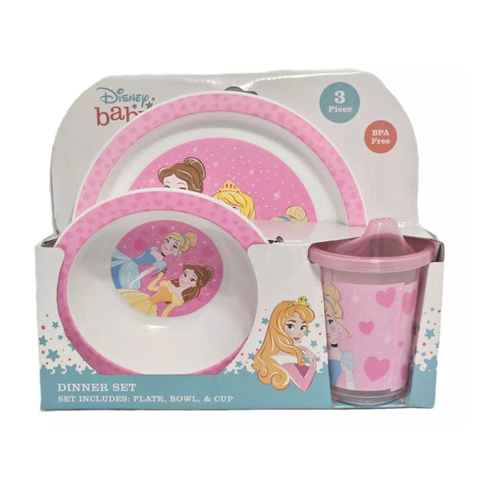 Disney Baby Princess Dinnerware Set (3-Piece) - Pink/White