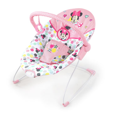 Bright Starts Disney Baby Minnie Mouse Vibrating Baby Bouncer - Spotty Dotty