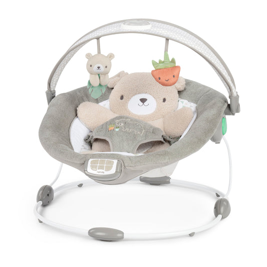 Ingenuity InLighten Baby Bouncer Seat with Light Up Toy Bar - Gray