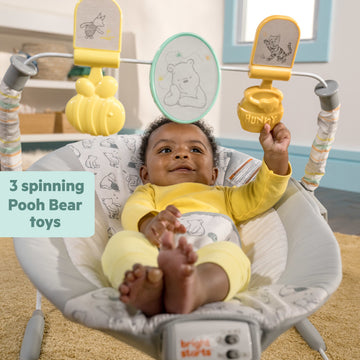 Bright Starts Disney Baby Winnie the Pooh Classic Pals Vibrating Bouncer - White