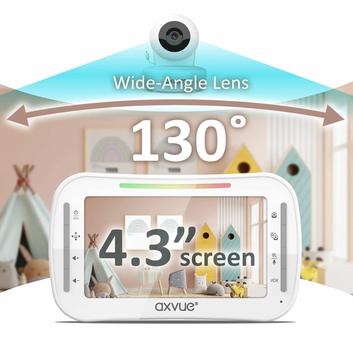AXVUE 4.3" HD Screen Baby Monitor with Camera - White