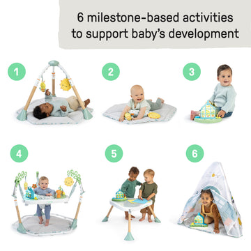 Ingenuity Tummy-to-Toes 6-in-1 Milestone Center Play Mat - Gray