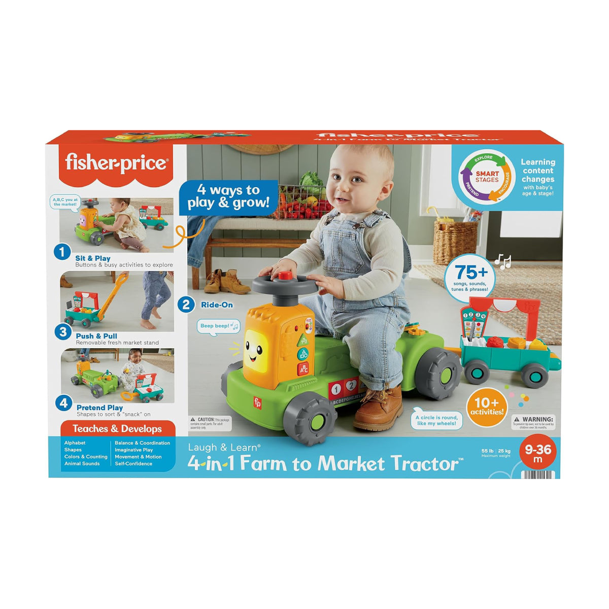 Fisher-Price Laugh And Learn 4-In-1 Farm To Market Tractor Playset
