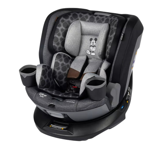 Disney Vintage Mickey Mouse Turn and Go 360 Rotating All-in-One Convertible Car Seat- Black
