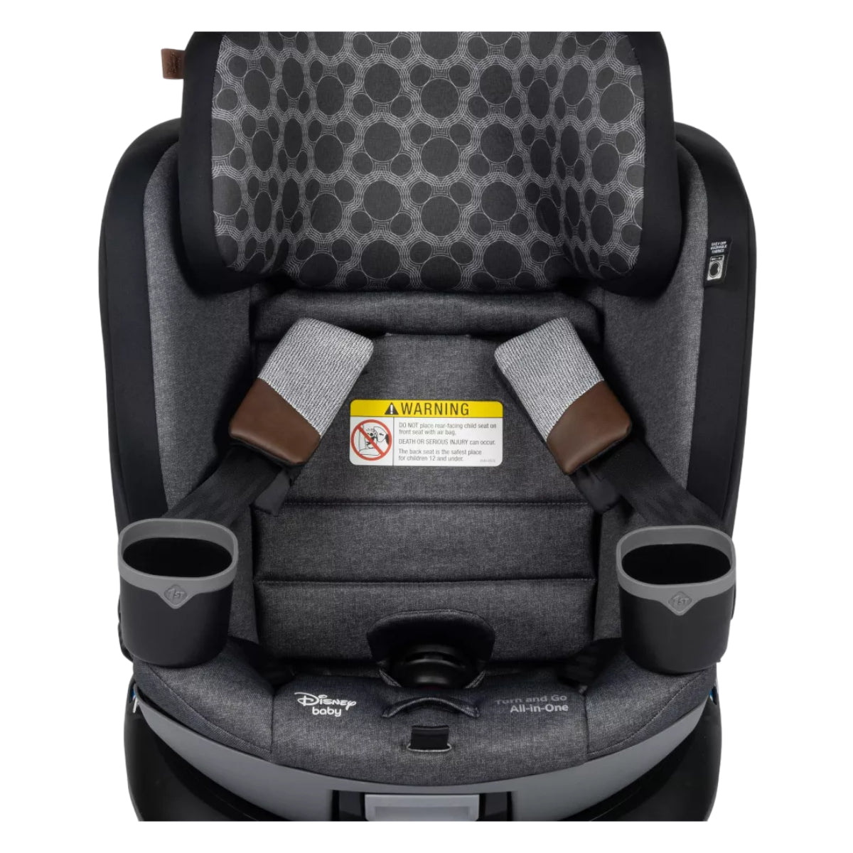Disney Vintage Mickey Mouse Turn and Go 360 Rotating All-in-One Convertible Car Seat- Black