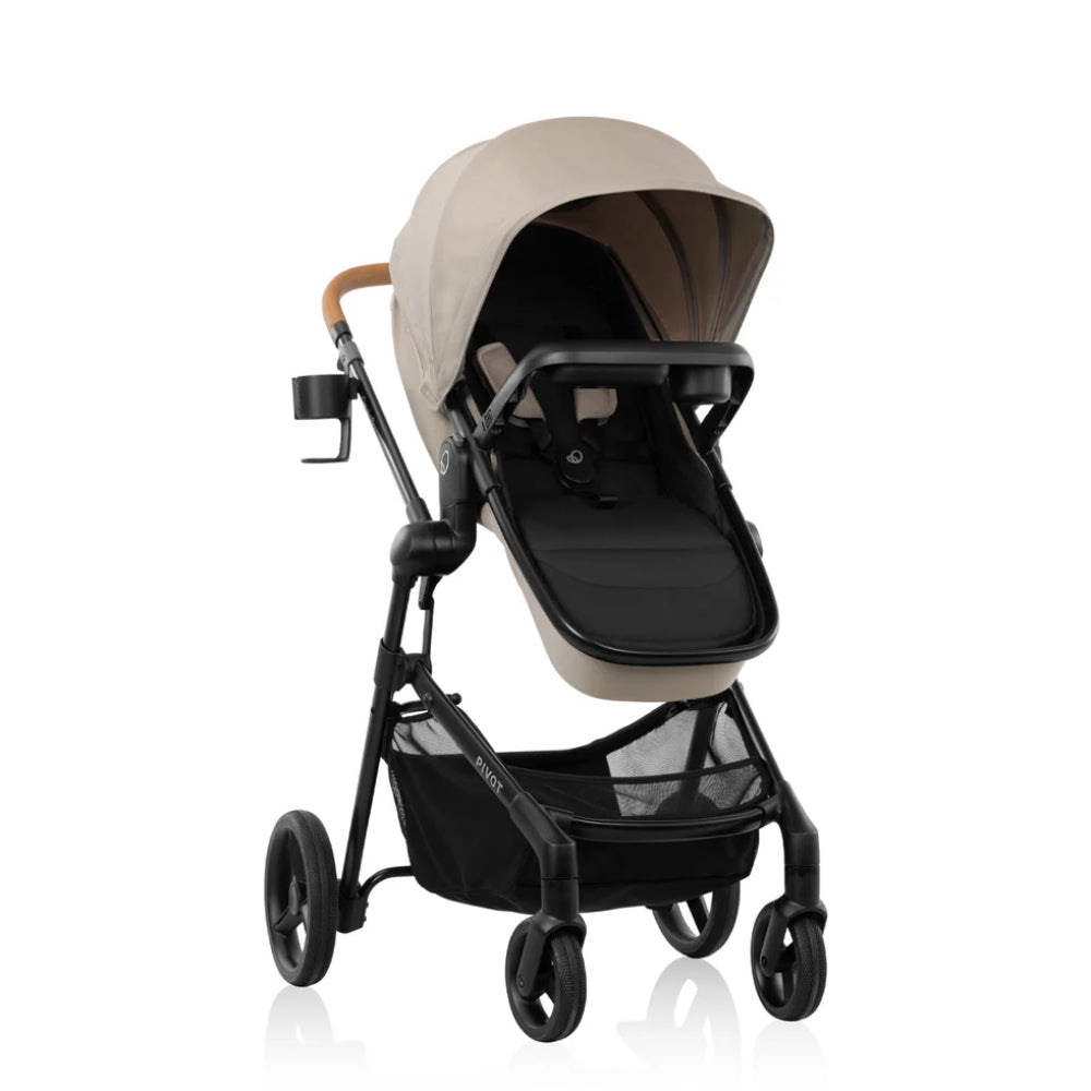 Evenflo Pivot Nxt Travel System with LiteMax Infant Car Seat - Black/Beige