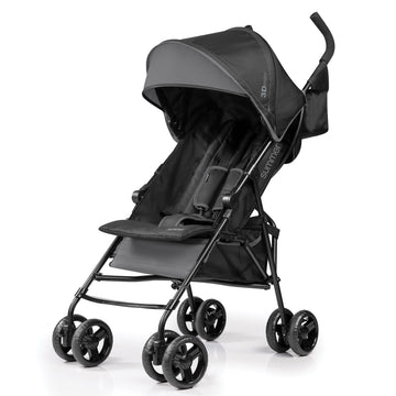 Ingenuity Summer 3Dmini Convenience Stroller with 5-Point Safety Harness and Adjustable Shoulder Straps - Gray