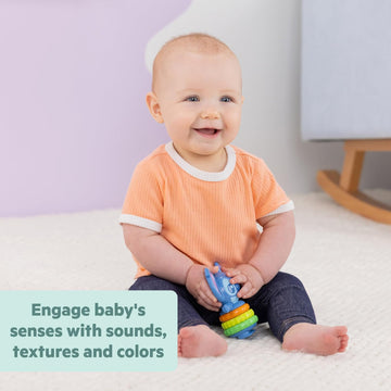 Bright Starts Disney Baby Twist-a-Stitch Fidget Toy with Textured Rings - Blue