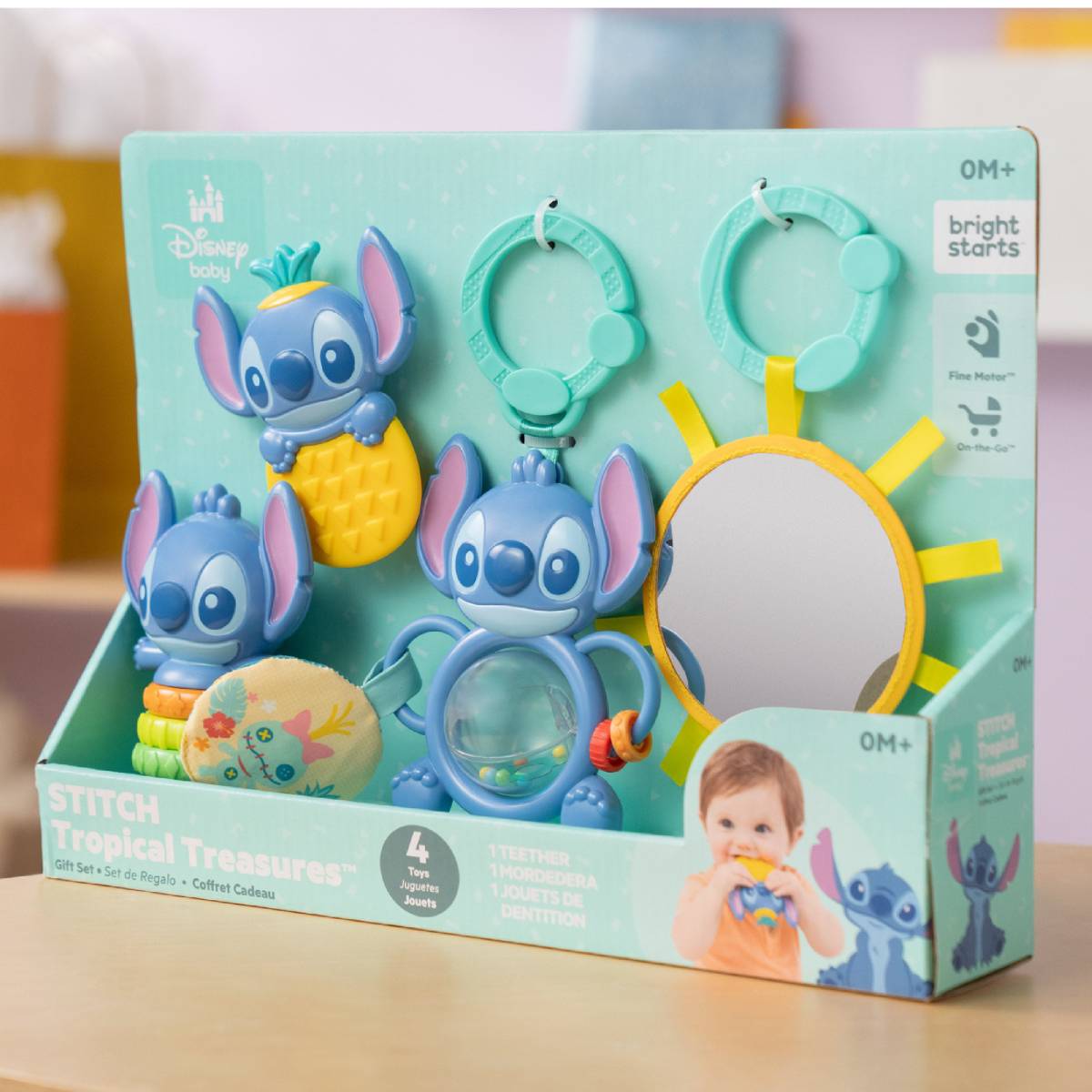 Disney Baby Bright Stars Stitch Tropical Treasures Gift Set (4 Pieces)