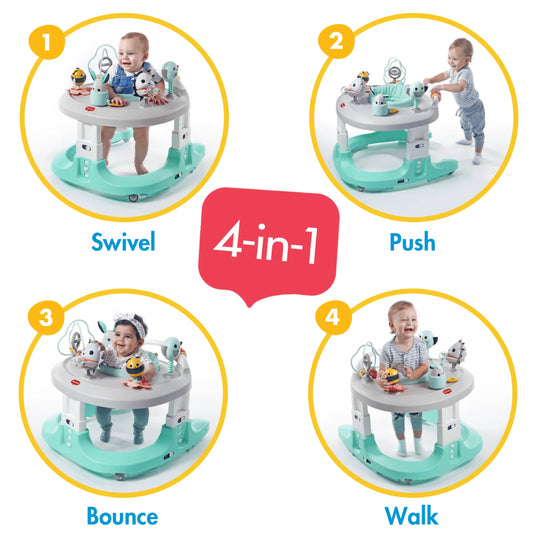 Centro de actividades móvil Here I Grow 4 en 1 de Tiny Love Magical Tales, color verde