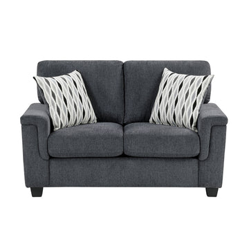 Chelsea 60" Loveseat with Decorative Pillows by Homelegance - Gray