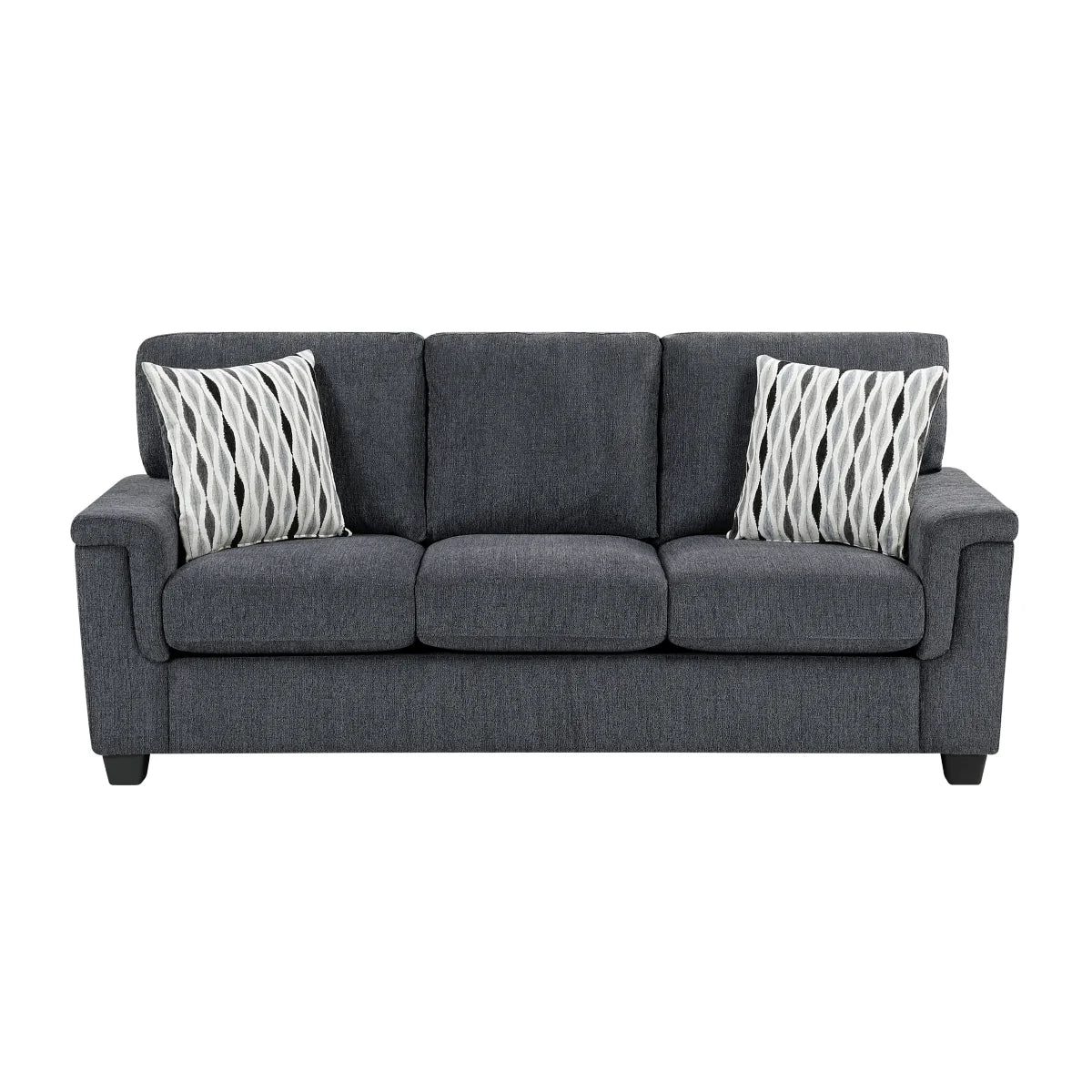 Chelsea 82" Sofa & 60" Loveseat with Decorative Pillows set by Homelegance - Gray