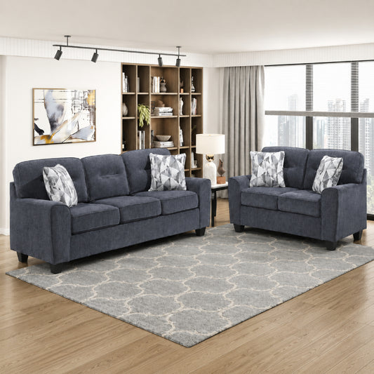 Vival Sofa with Loveseat by Homelegance - Blue