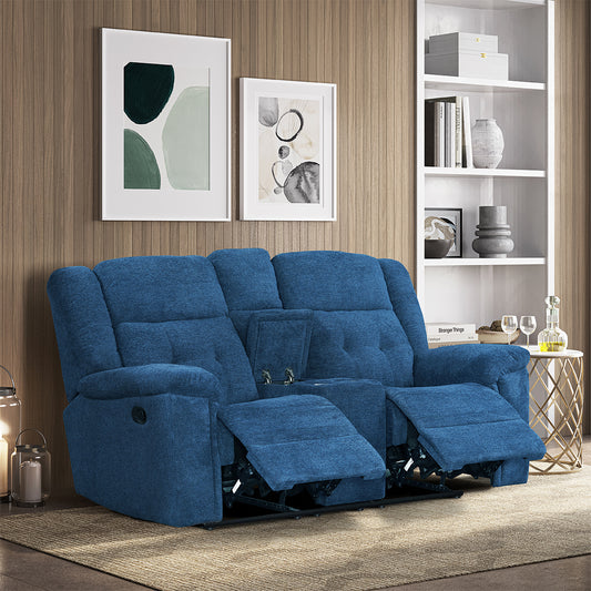 Rey Recliner Loveseat by Best Home - Blue