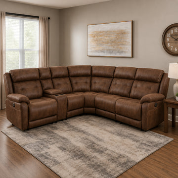Cordova Power Reclining Sectional Sofa by Best Home - Brown
