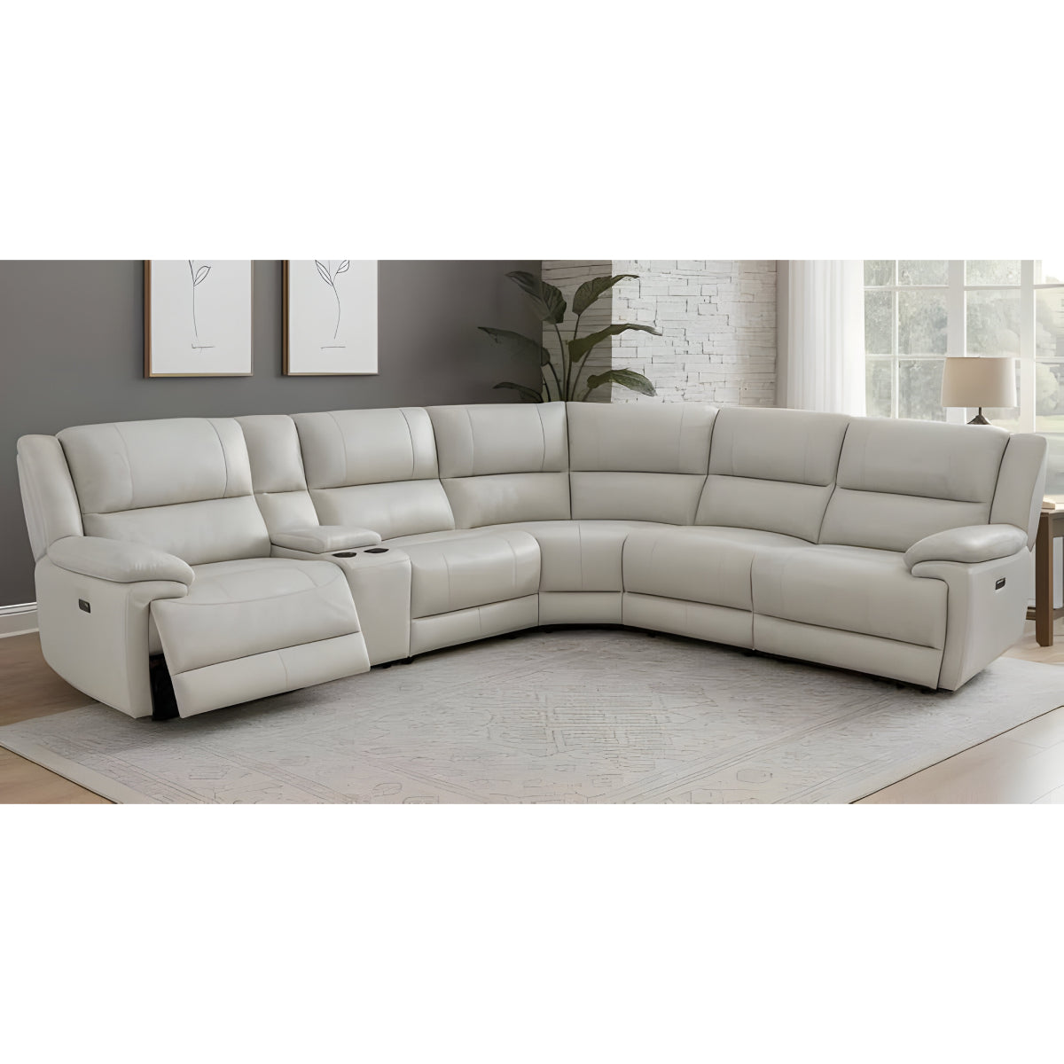 Madrid Power Reclining Sectional Sofa by Best Home - Beige