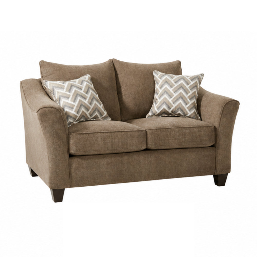 Albany 41" Sofa and Loveseat with Pillows by Best Home - Brown