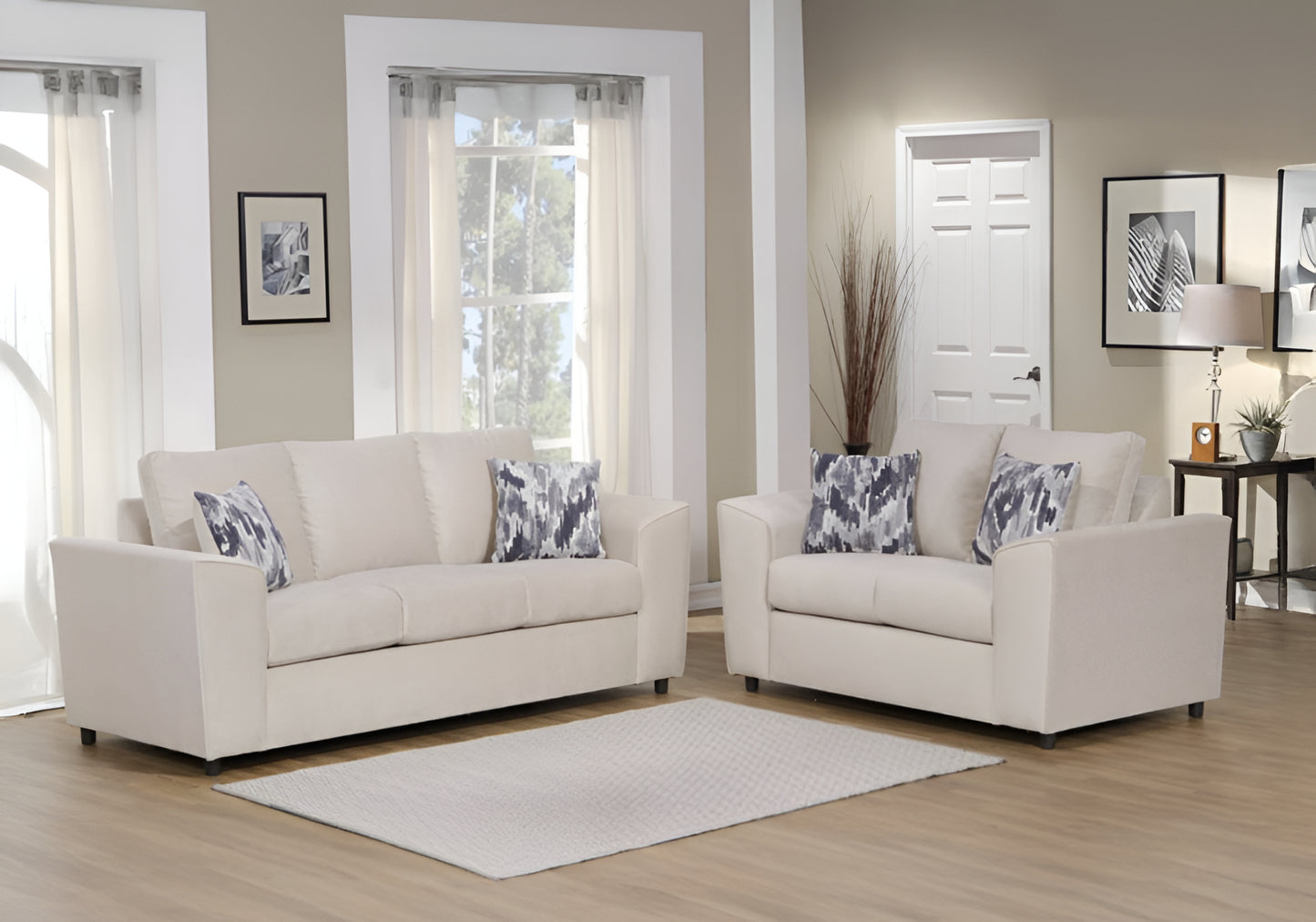 Amalfi Sofa and Loveseat Set - Beige