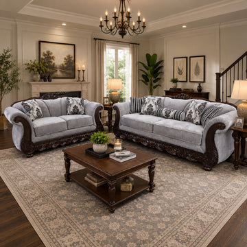 Granada Sofa and Loveseat by Arely Furniture - Gray