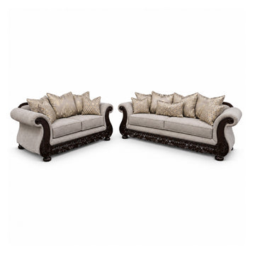 Montecarlo Sofa and Loveseat by Arely Furniture - Light Beige