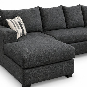 Newport Double Chaise Sectional Sofa by Arely Furniture - Black