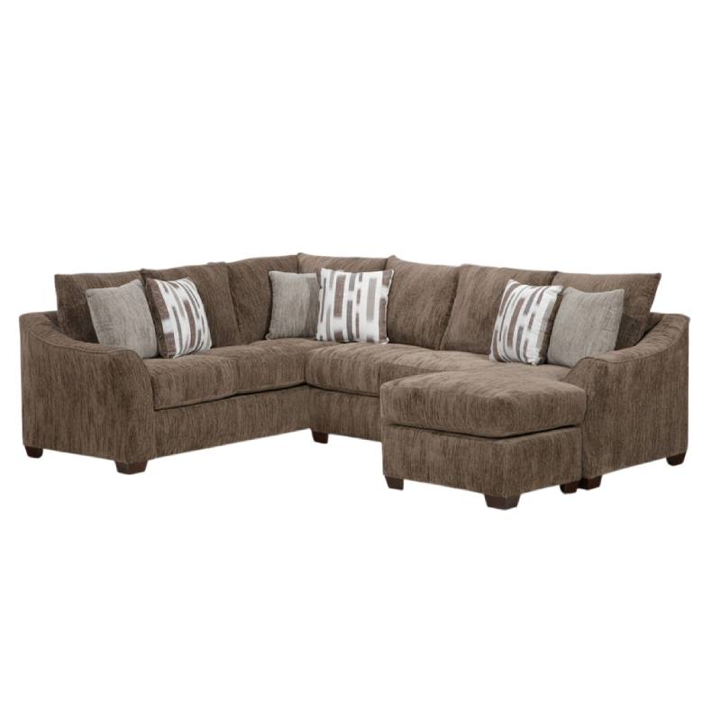 Portofino Sectional Sofa with Ottoman by Arely Furniture - Brown