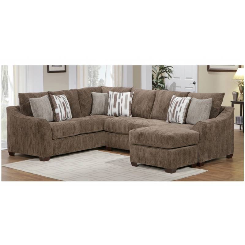 Portofino Sectional Sofa with Ottoman by Arely Furniture - Brown