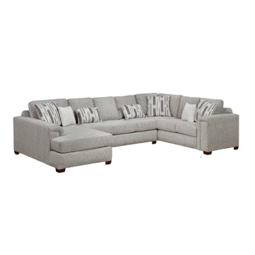 Sterling Stationary Sectional Sofa with 7 Pillows by Arely Furniture - Gray
