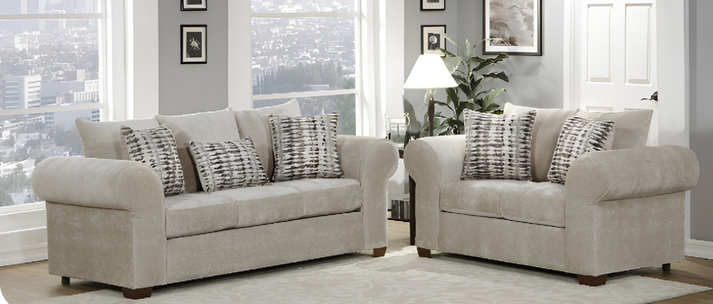 Verona Taupe Sofa and Loveseat set– Curacao