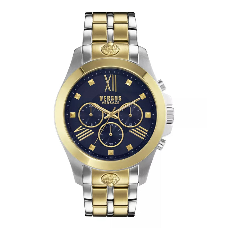 Versus Versace Chrono Lion Men's 44 mm Two-Tone Bracelet Watch - Blue Dial