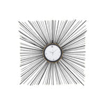Contemporary 28 in. x 28 in. Iron Square Sunburst Wall Clock