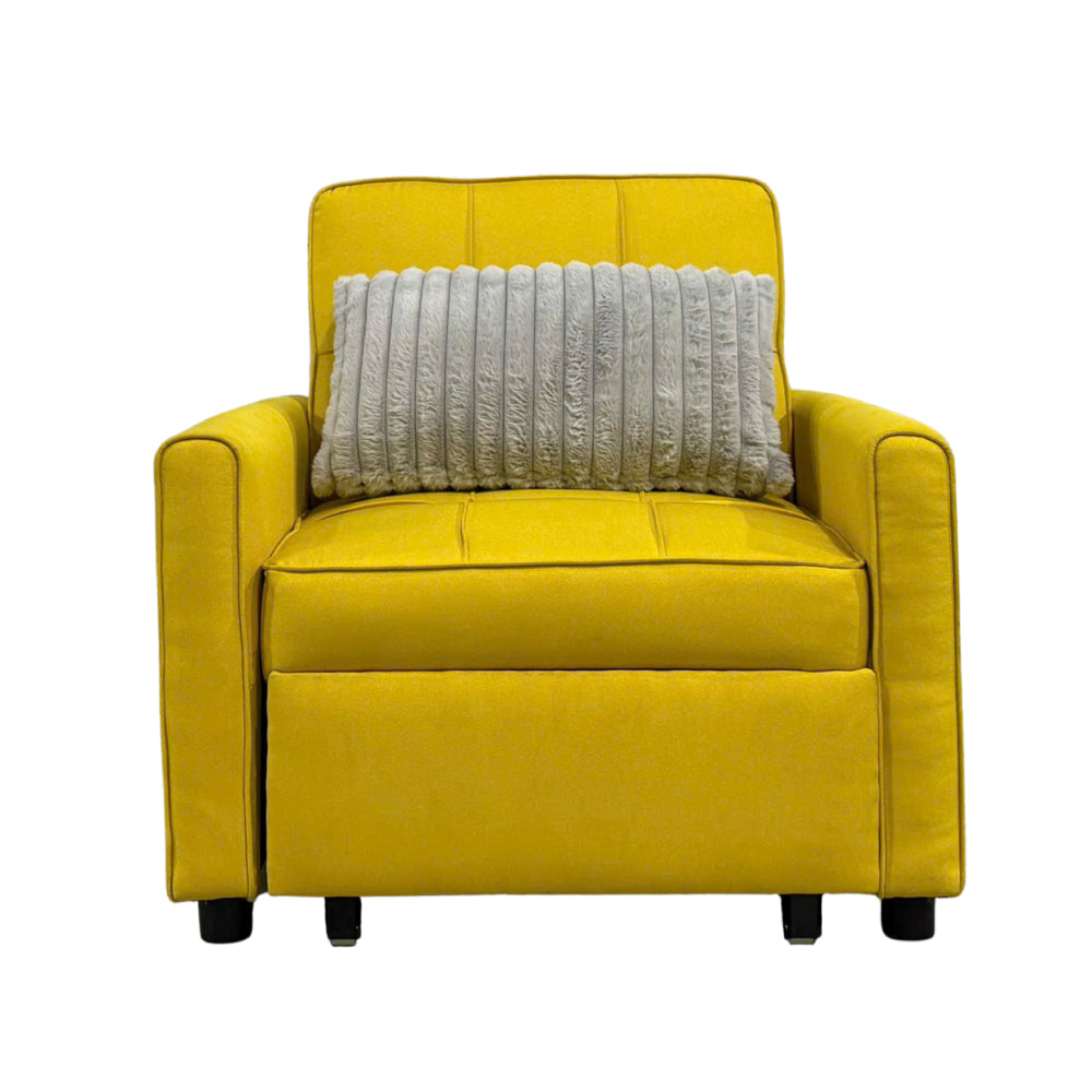 Brazilia Convertible Sleeper Armchair with Pillow by Best Home - Yellow