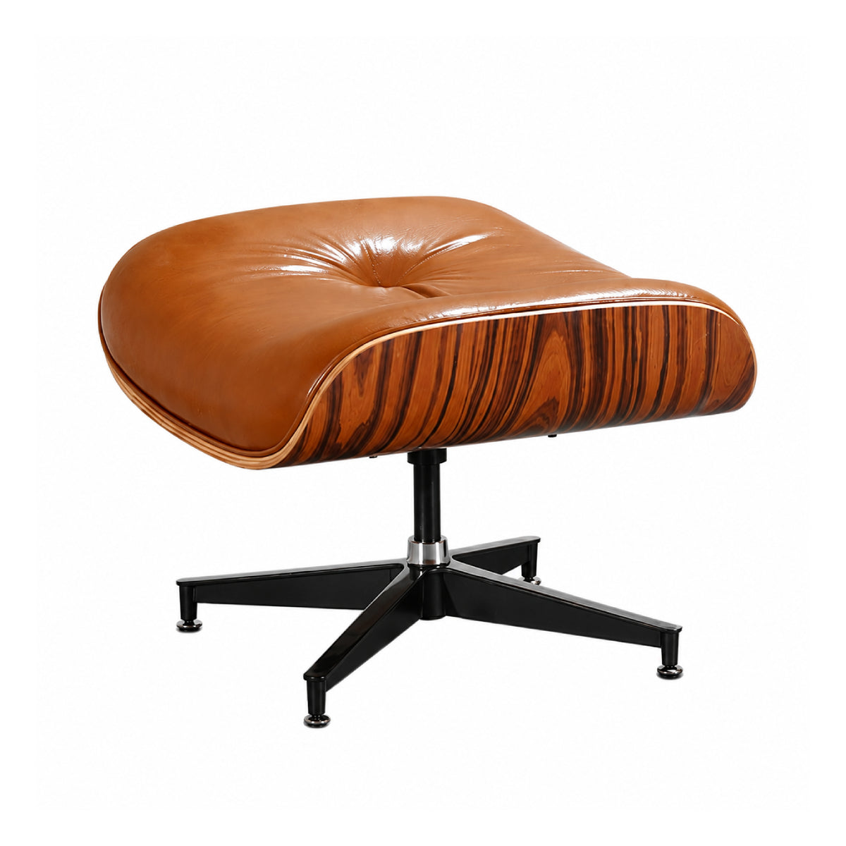 Leather Lounge Chair & Ottoman Walnut