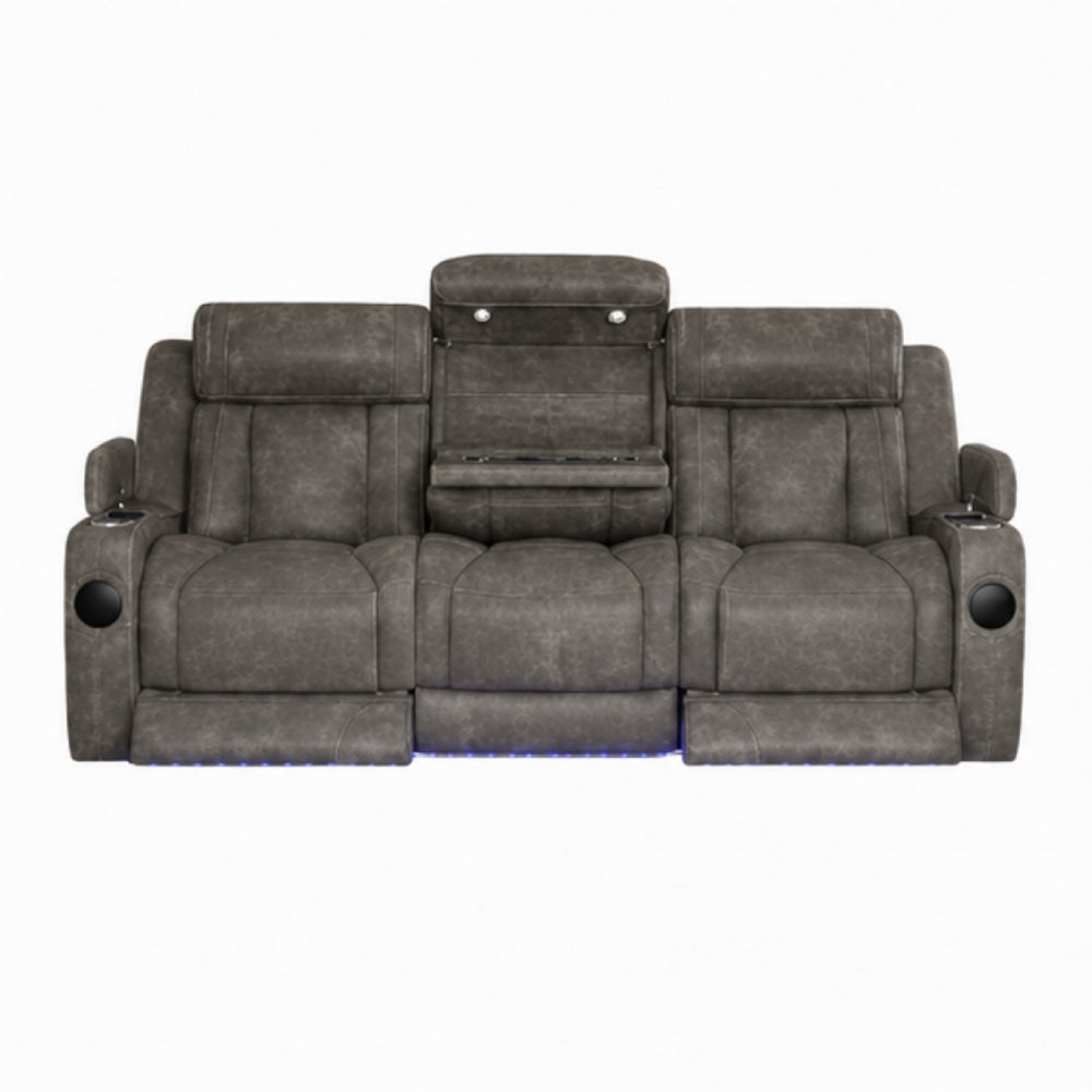 Dubai Power Recliner Sofa with Love Seat by Elements - Gray