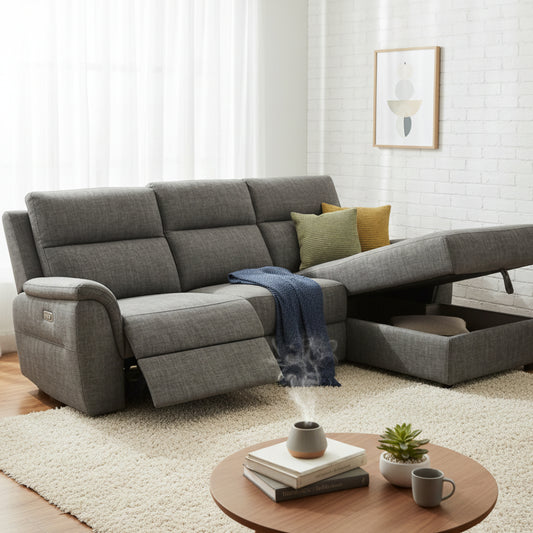 Jakeem Sofa Chaise with Storage by Acme Furniture - Gray